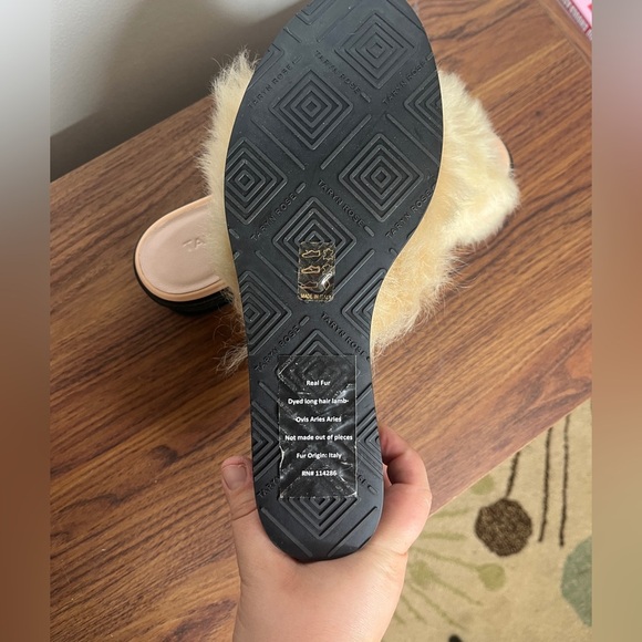 Taryn Rose Pearla Platform Slides Real Lamb Fur Made in Italy Sz 9 Designer NWOB - Picture 3 of 13